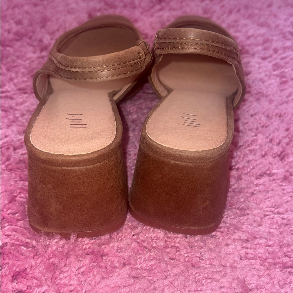 J. Jill Siri Suede Leather Slingback Heels Cognac Brown Size 10 - Picture 6 of 9